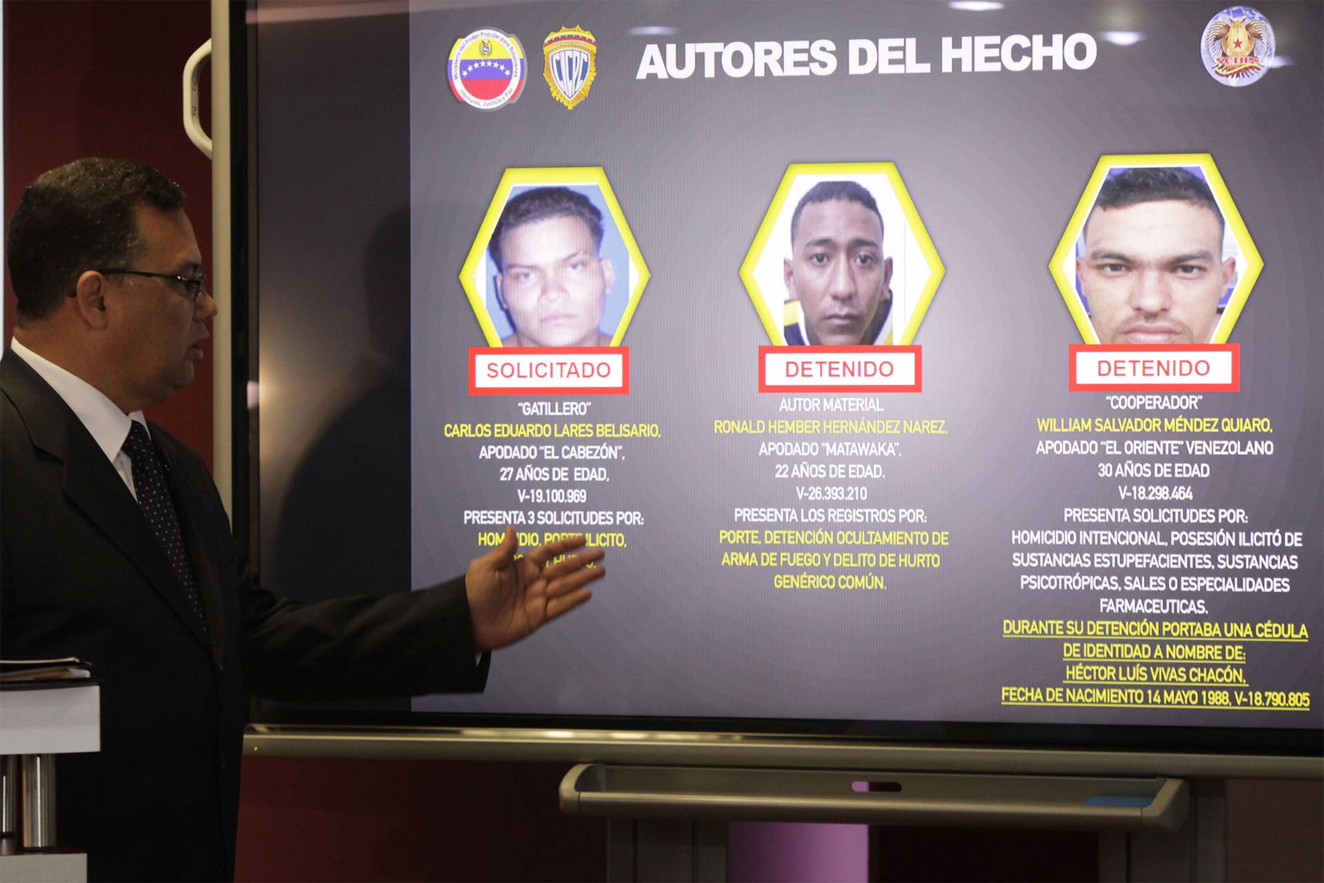 Se conocieron los sospechosos del asesinato del secretario municipal de Acción Democrática, Luis Manuel Díaz