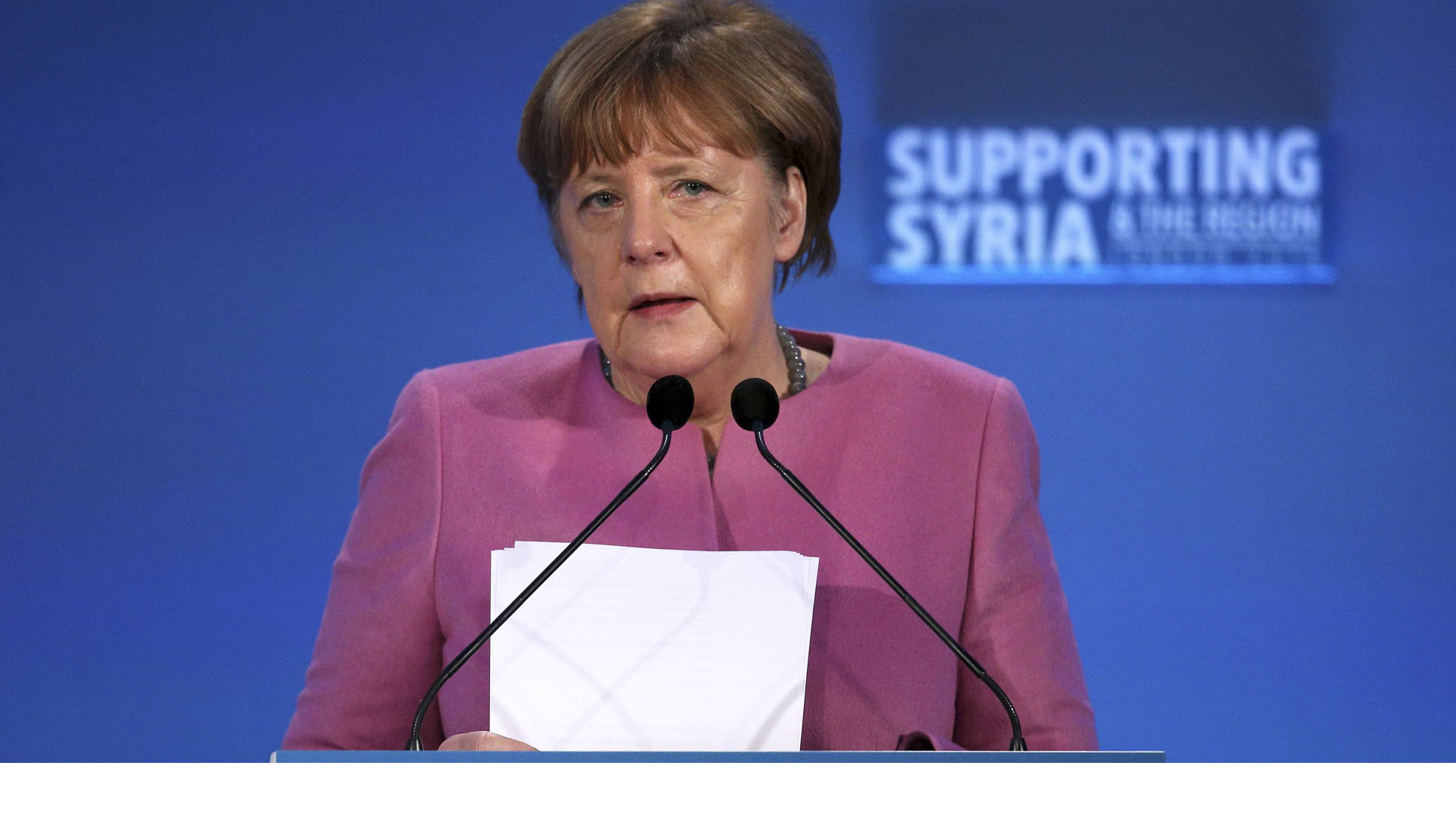 La canciller alemana se refirió a la necesidad de ayuda humanitaria que sufre el país árabe