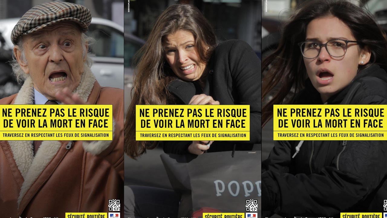 El Departamento de Seguridad vial de París creó una campaña de prevención que busca evitar que los peatones sean arrollados