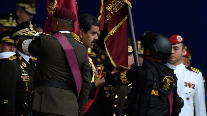 Situación irregular en presencia de Maduro en el centro de Caracas