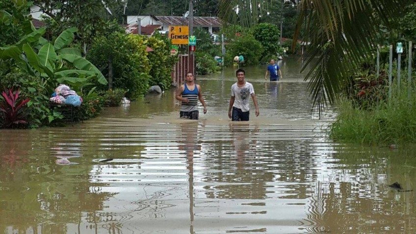Fuertes lluvias provocan inundaciones en el Caribe de Costa Rica