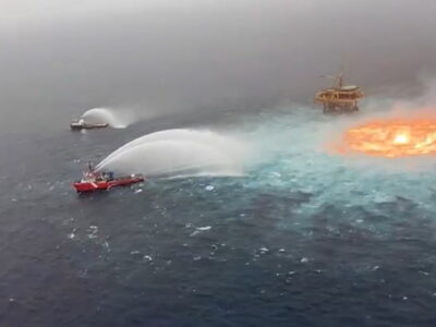Pemex asegura que el incendio en el Golfo de México se debió a una tormenta