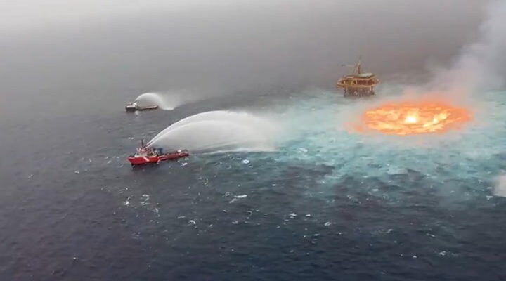 Pemex asegura que el incendio en el Golfo de México se debió a una tormenta