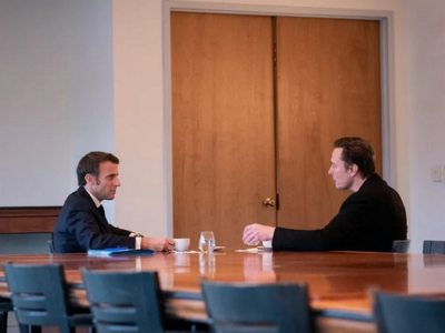 Elon Musk y Emmanuel Macron