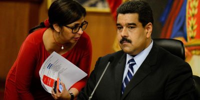 Delcy Rodríguez y Nicolás Maduro