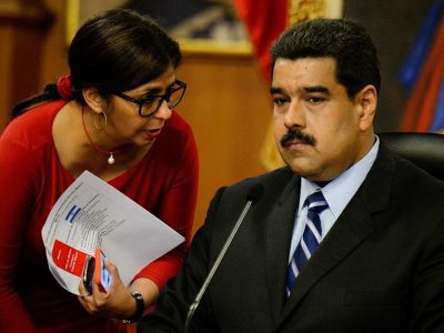 Delcy Rodríguez y Nicolás Maduro