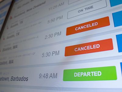 Vuelos cancelados en EEUU