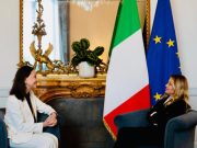 Giorgia Meloni y María Corina Machado