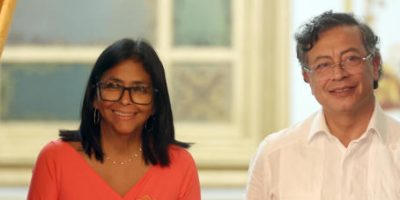 Delcy Rodríguez y Gustavo Petro