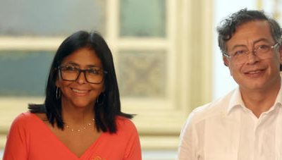 Delcy Rodríguez y Gustavo Petro