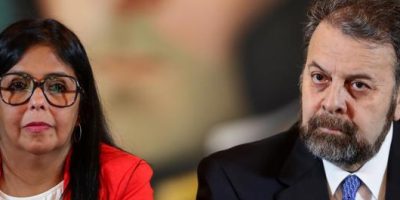 Delcy Rodríguez y Timoteo Zambrano