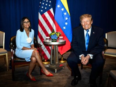 Delcy Rodríguez y Donald Trump